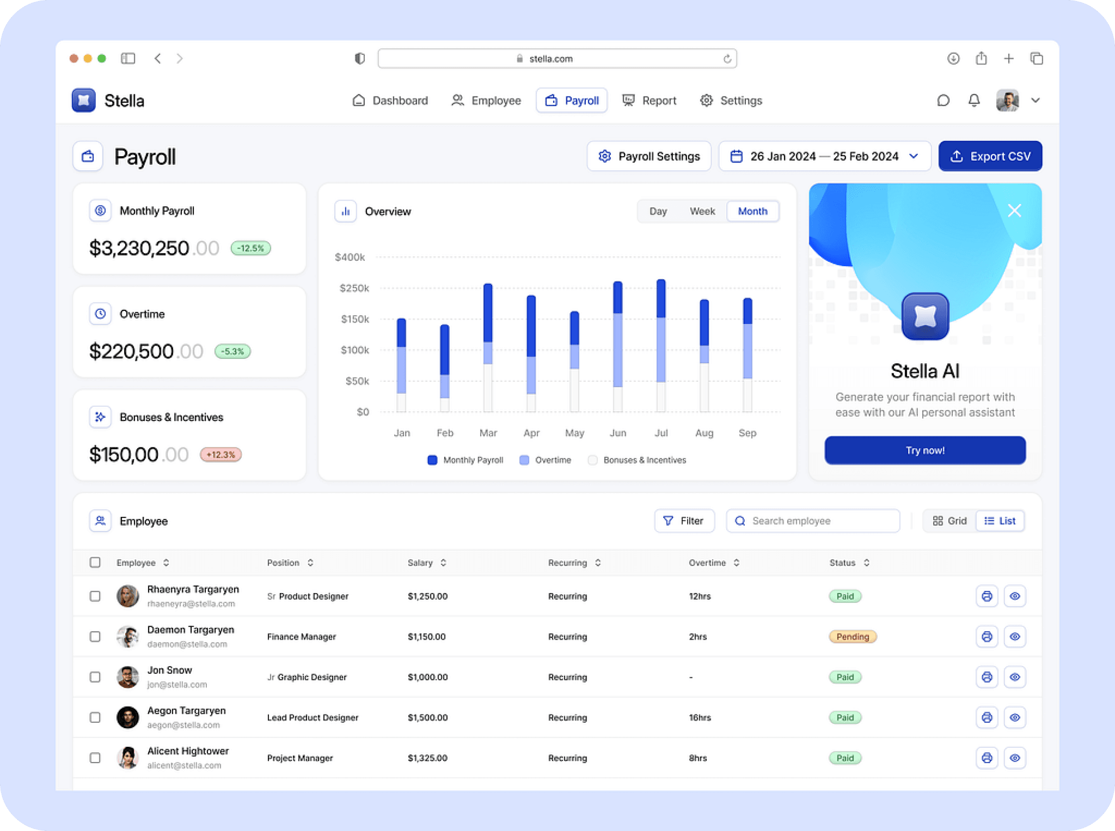 Dashboard Screenshot